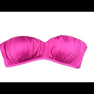 Shiny hot pink bandeau bikini top XL